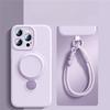 For iPhone 16 Pro Max Luxury Magsafe Magnetic Holder With Lanyard Liquid Silicone Phone Case For iPhone13 14 15 Protective Cover