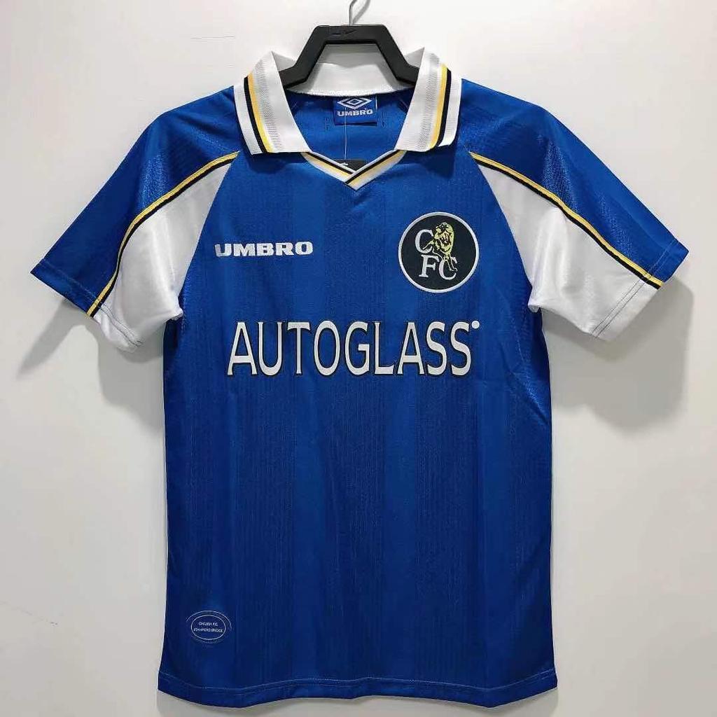 Vintage-Trikots, Fußballuniformen, Chelsea Klassisch Nostalgisch Thailändische Version Von Spiel-Trainingskleidung, Kurzarm Atmungsaktive Sportbekleidung