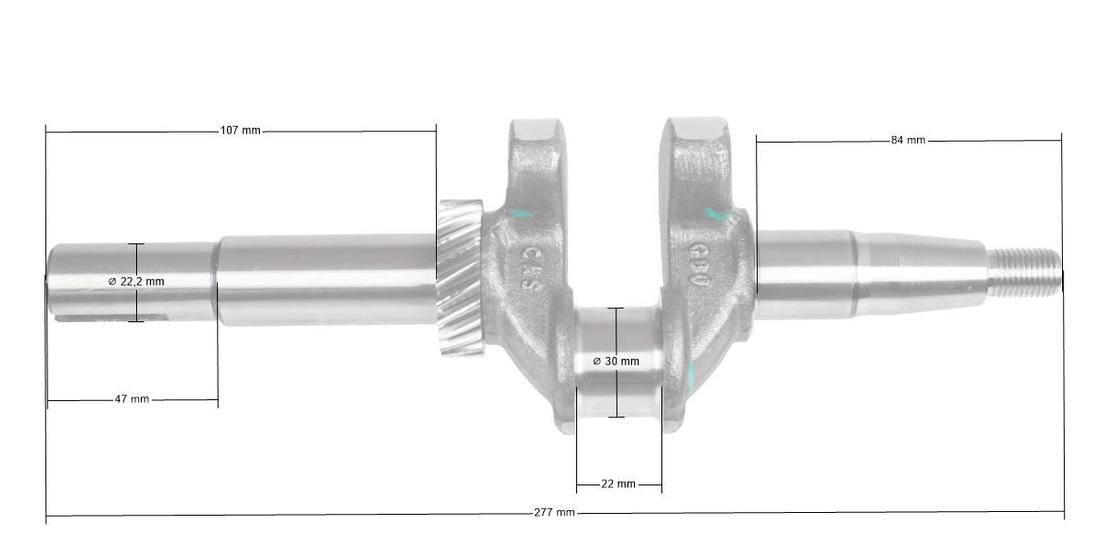 

Crankshaft Zongshen Xp200 6.5Hp 22.2 Mm 100003818
