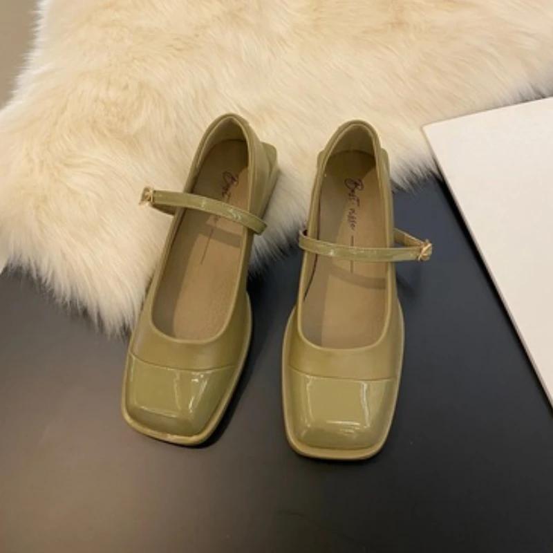 

Женская обувь Элегантная дизайнерская обувь на массивном каблуке с квадратным носком Элегантная офисная обувь Мокасины для вечеринки Женская обувь Zapatos De Mujer 39 зелёный