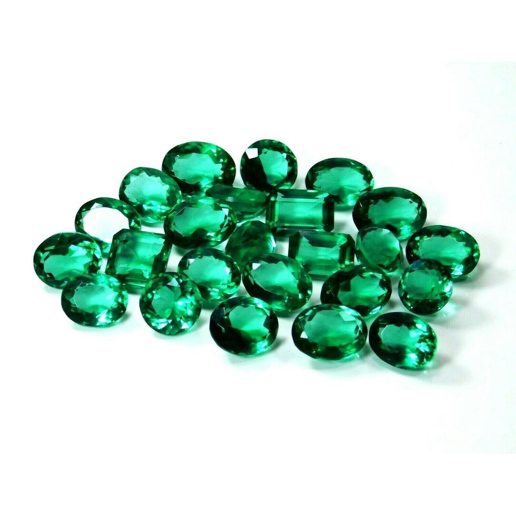 Lab-Created Green Muzo EMERALD 50 Ct Loose Gemstone For Jewelry Making