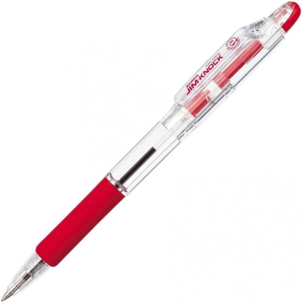 ZeBRa PeRmanent Ballpoint Pen  Jim Knock 0.7  Red  10 Pack  B kRB 100 R  Red