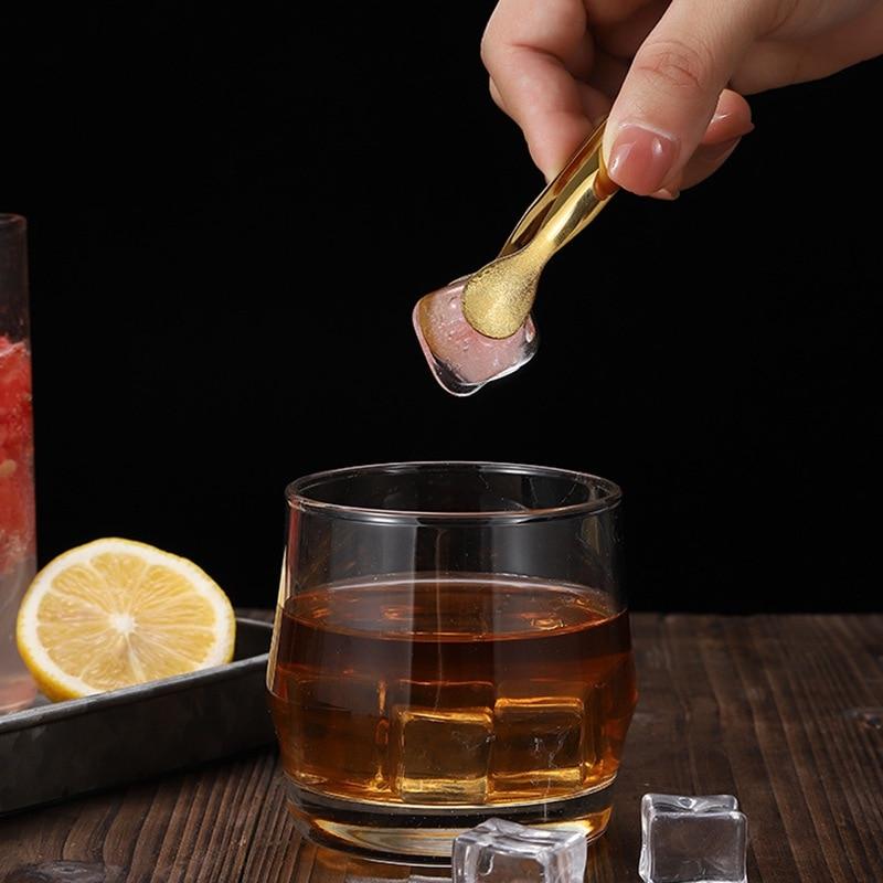 Zuckerwürfelzange aus Edelstahl vergoldet runder Kopf kleine Eiszange Heißtuchzuckerzange Hotelbedarf 304 Eiszange Eiswürfelzange