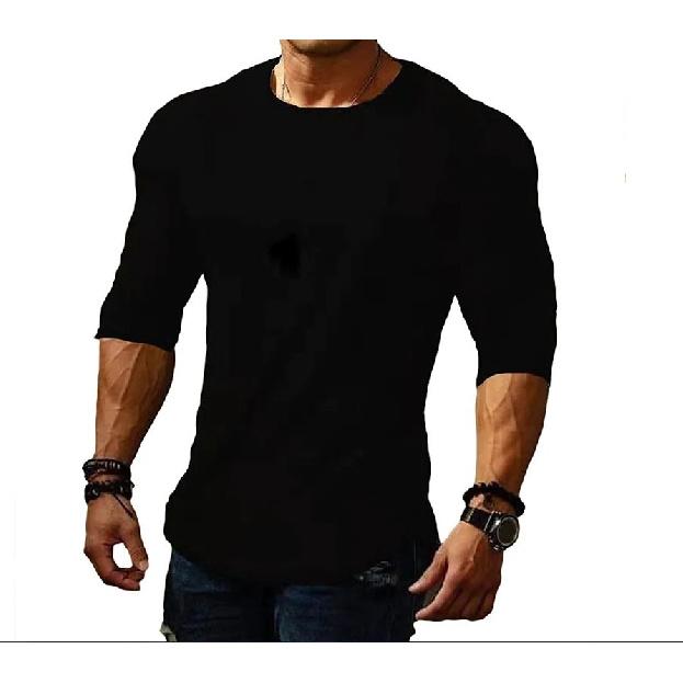 Spring and Summer New Casual Solid Color Men's Round Neck Long Sleeve T-shirt Slim Fit Youth T-shirt