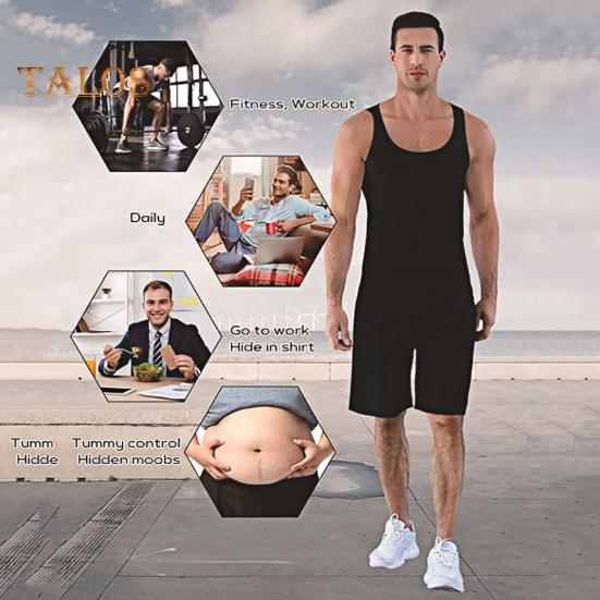 Men Body Shaping Vest Compression Abdomen Tummy Control Shirt Slimming Body Corset Vest Slim Underwear Sports Vest Shapewear for Daily Wear Exercise