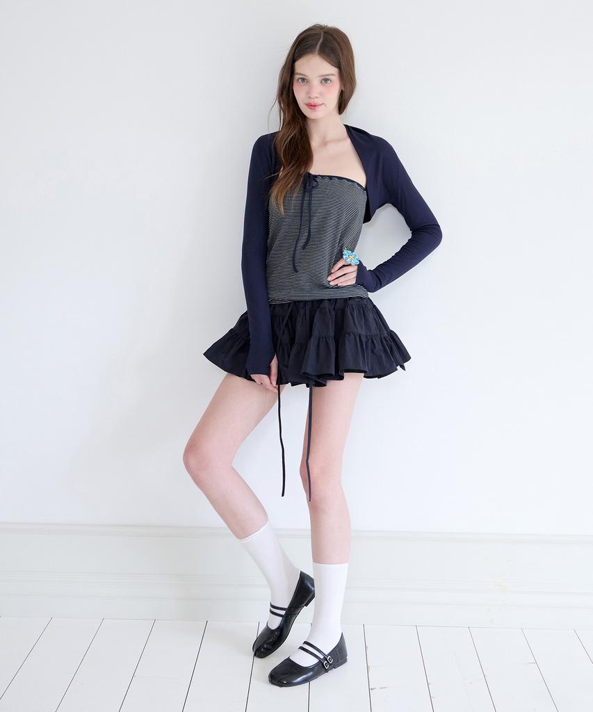 Alkialka Puffy Mini Skirt (Dark Navy)