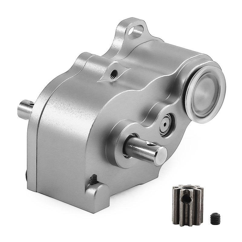 LCG Aluminum Transmission Gearbox for 1/10 RC Crawler SCX10, Lightweight Metal Gearbox 9T Motor, 1:9 Ratio, 540/550 Compatible
