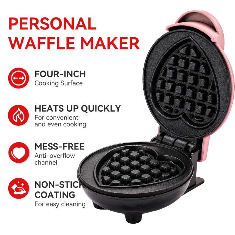 Cross-Heart Waffle Maker: Mini Breakfast & Light Meal Toaster