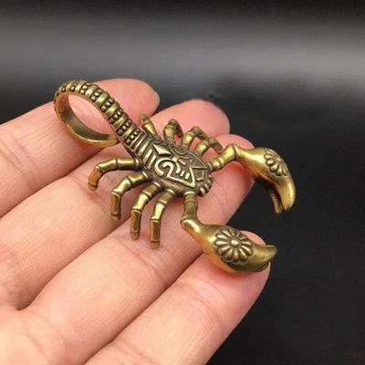 Vintage Messing Skorpion Miniaturen Figuren Büro Desktop Kleine Ornament Tee Haustier Home Dekoration Zubehör Kinder Spielzeug Geschenke