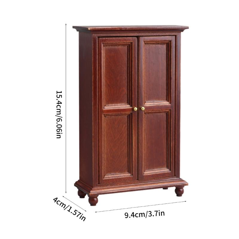 Doll House Zakka Model Realistic Dollhouses Wardrobe Realistic Play Armoire Realistic 1:12 Model Mini Armoire Toy