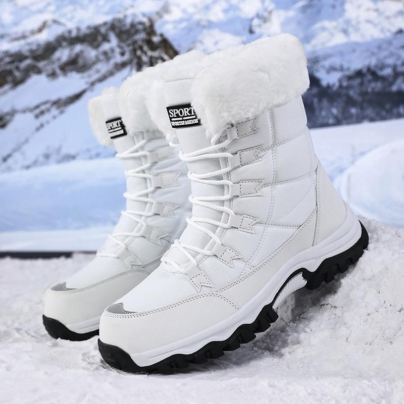 Women's Plus Size Mid-Calf Fleece-Lined Snow Boots