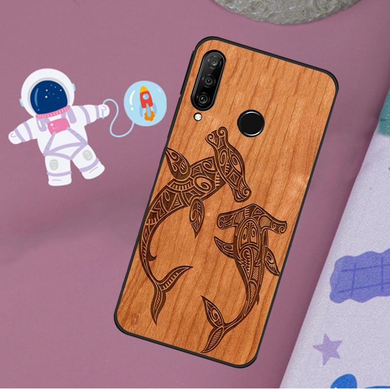 Wolf Bike Butterfly Wood Case For Huawei Nova 9 10 SE Y60 Y61 Y70 Y90 Nova 11i 8i 7i 3i 5T P20 P40 P30 Lite P60 Pro