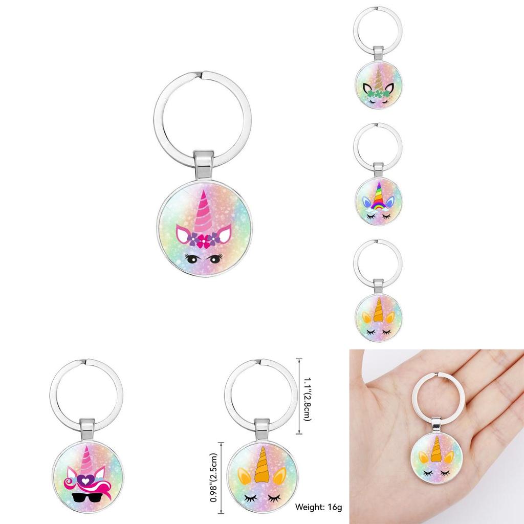 New Crown Unicorn Time Gem Simple Pendant Keychain Bag Charm Zinc Alloy