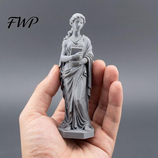 Bedroom Decorative Statue 3D Printed Goddess Figurine Greek Mythology Holding Book Imitation Stone Sculpture for Living Room Home Desk Shelf Decor