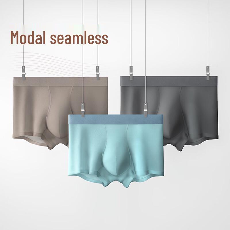 ZhenXingZuYi Men's Modal Breathable Boxer Briefs 3-Pack