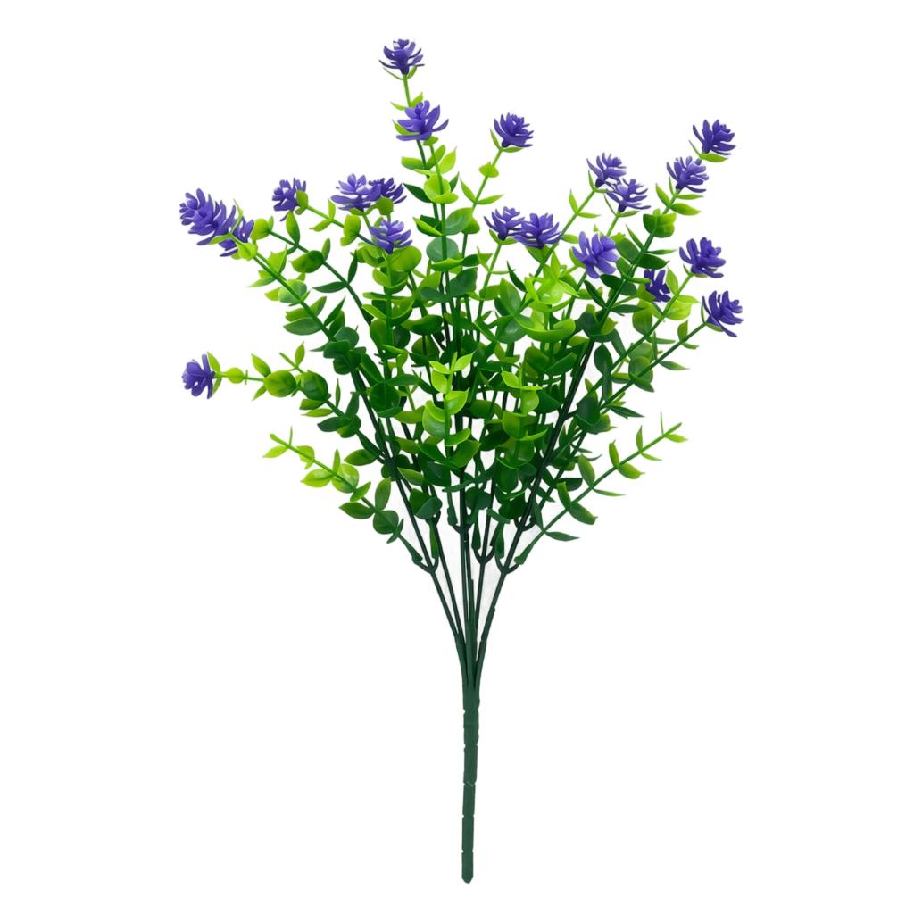 Artificial Eucalyptus Tea Rose Branches Seven Stems Faux Plant Arrangement for Home Office Tabletop Decoration Display