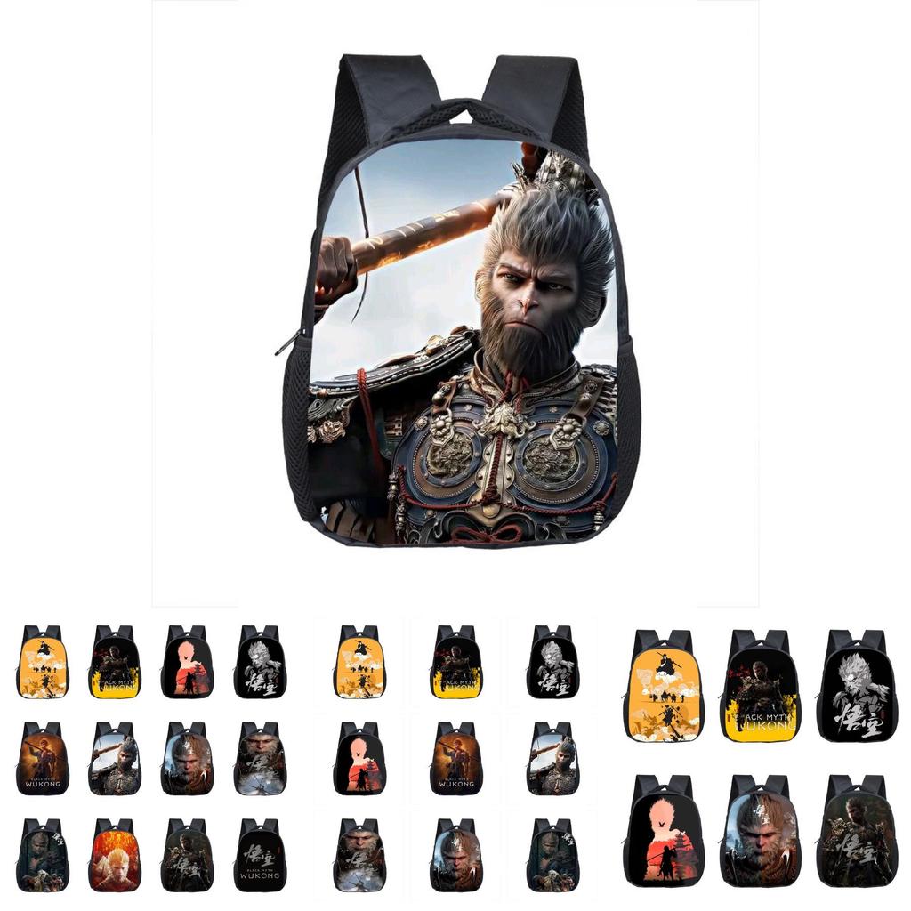 Adorable 2024 Black Myth Wukong Cartoon Backpack For Kids Age 3 To 5 With Breathable Design
