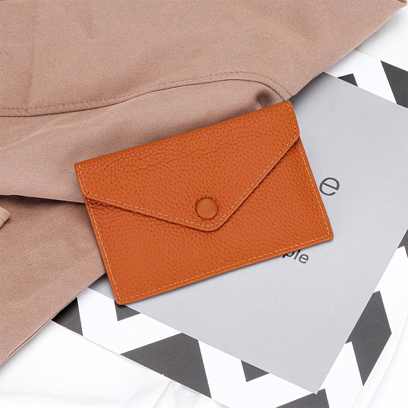 Real Leather Women Coin Purses Envelope-shaped Mini Wallet Soft First Layer of Cowhide Card Holder Brand Design Snapped Purse 2024