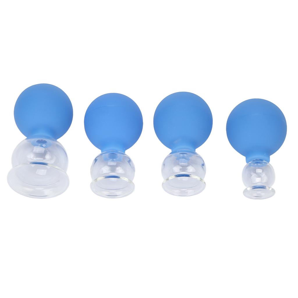 Glass Cupping Set Professional Silicone Chinese Massage Therapy Cupping Cups for Body Face Leg Shoulder