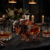 Artistic Cattle Sculpture Decanter Whiskey Decanter, 3D Sculpture, Glass Decorative High-end Business Gift Bottle Liquor Container, for Home Bar Decor