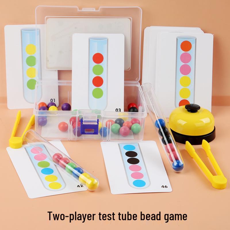 Wooden Test Tube Sorting Game for Kids: Enhances Hand-Eye Coordination and Color Recognition