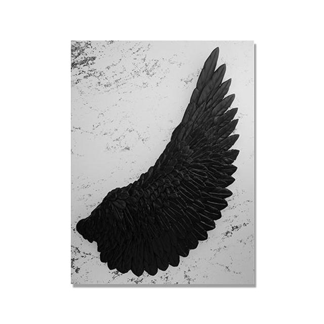 

Крылья ангела Золотые постеры и принты Черно-белая настенная живопись Картина на холсте Гостиная Эстетика дома Декор Cuadros 21x30cm No Framed