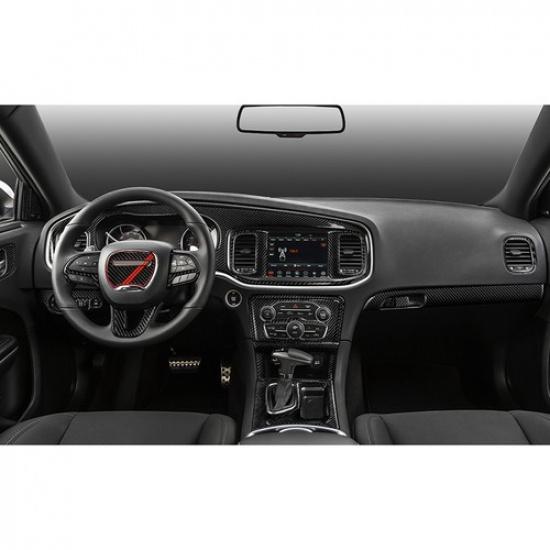 Real Carbon Fiber Interior Window Lift Switch Panel Trim For Dodge Charger 11-14