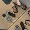 New Style of Flat-bottomed Flip-flops with Woven Shoes Toe Coverings and Half Slippers