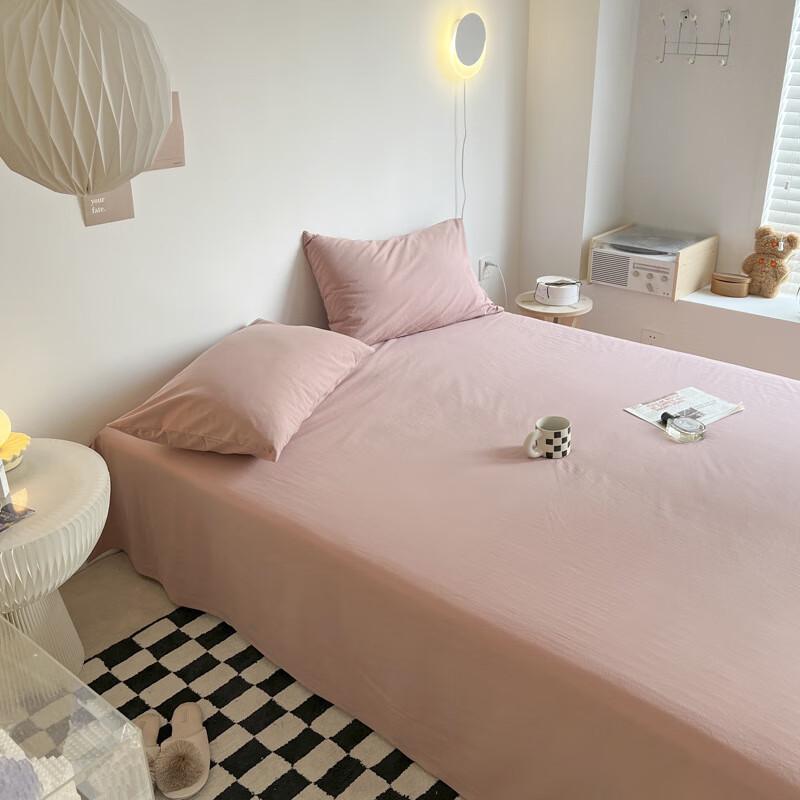 OEING Simple Solid Color Fitted Sheet & Mattress Protector