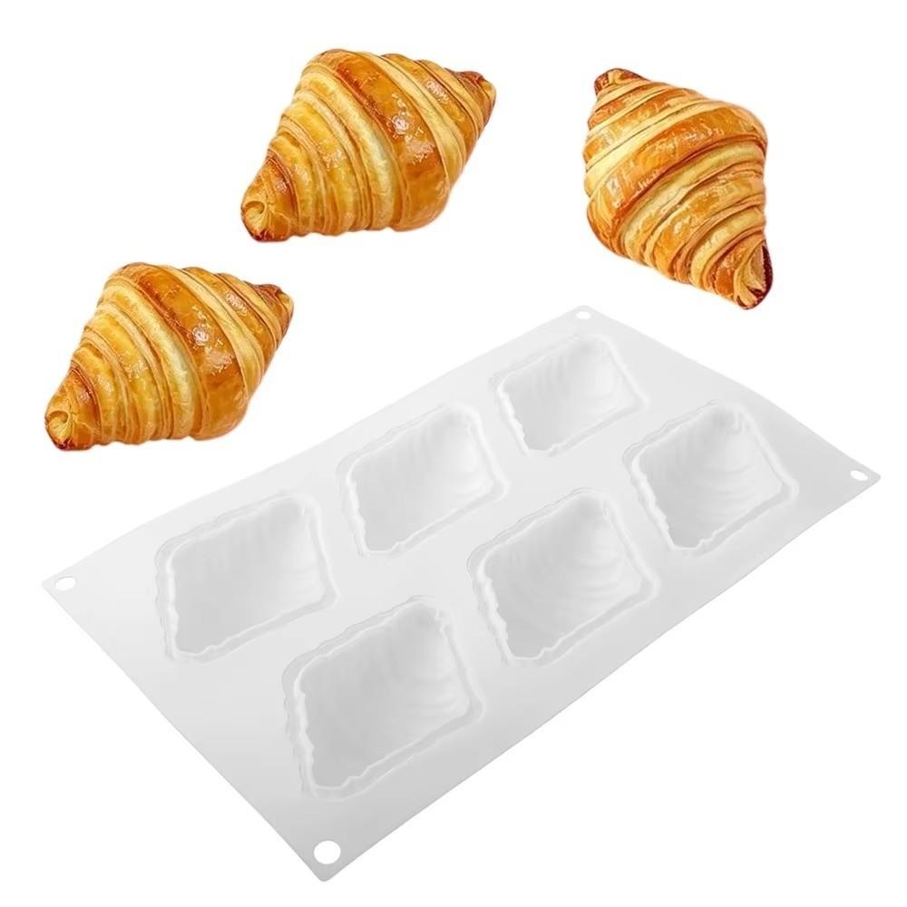 Non-Stick Croissant Mold 6-Cavity Baking Molds New Dessert Mold Kitchen Bakeware