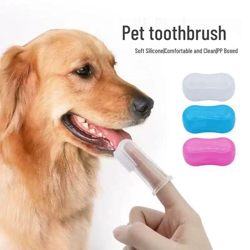 Pet Silicone Finger Toothbrush for Cats & Dogs - Soft, Food-Grade Gum Care Brush