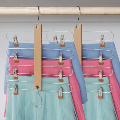 Skirt Hanger with Non-slip Clips Strong Load-bearing 360-Degree Swivel Space Saving Clothes Hanger Closet Organizer