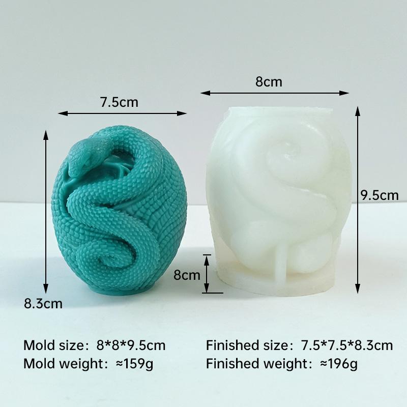 DIY Easter Egg Relief Snake Silicone Mold Creative Aroma Candle Plaster Resin Mould Handmade Soy Wax Candle Making Supplies