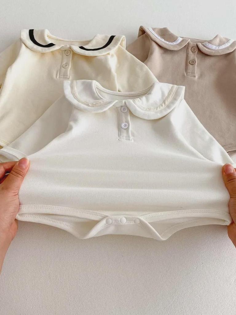 Unisex Őszi Baba Body Babagallérral – Hosszú Ujjú, Polár Overál a Melegért