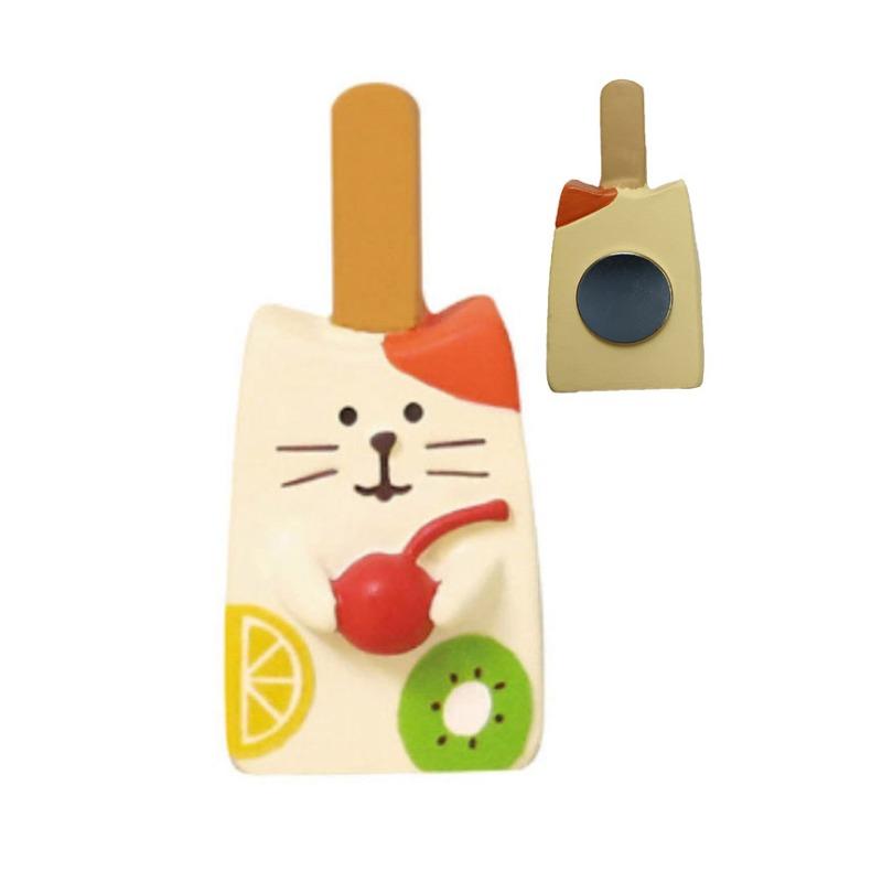 Japanese cat refrigerator sticker, grocery zakka cute bread coffee shop decoration gift miniature resin ornament