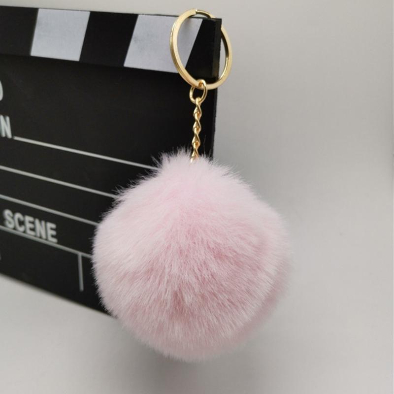 Colorful Pompoms Keychains Fluffy Plush Ball Faux Fur Keyring for Women Girl Hat Shoes Jewelry Bag Charms Accessories