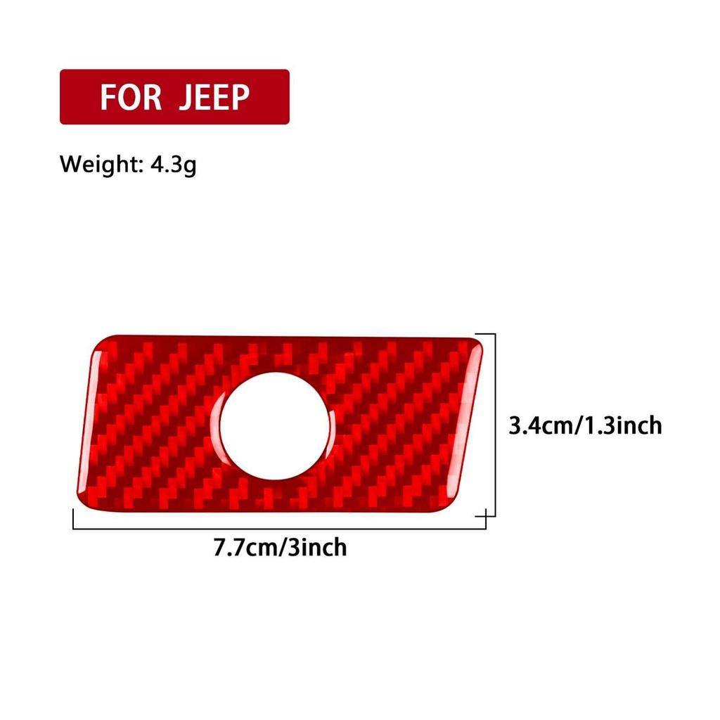 Red Carbon Fiber Co-pilot Glove Box Handle Cover Trim For Jeep Cherokee 2014-18