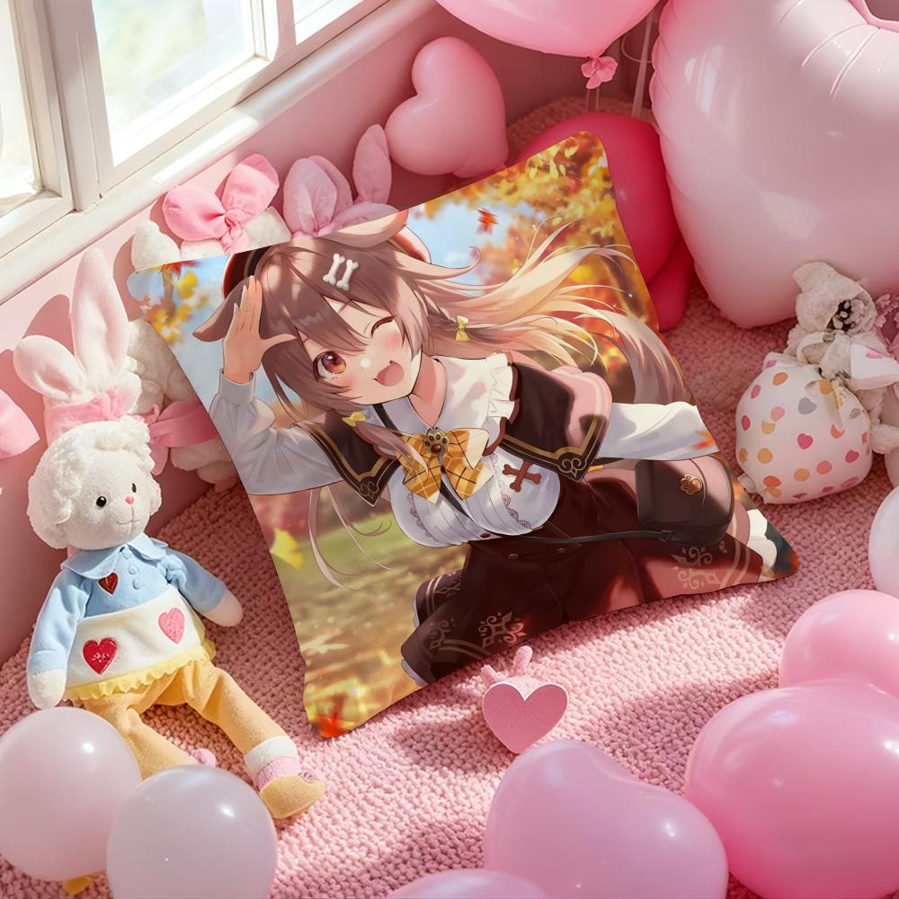 Anime Singer INUGAMI KORONE Cushion Cover Pattern Printed Pillowcase for Living Room Sofa Cushion Cover & Bedroom Decor