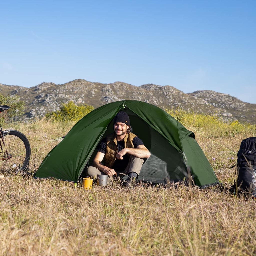 Naturehike Official Shop Tent 1 Person Solo Tent Lightweight Compact With Front Room Camping Free Standing Water Pressure 4000mm Double Layer Mountain