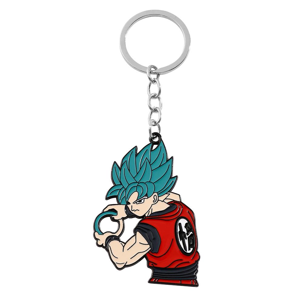 Dragon Ball Son Goku Young Super Saiyan Keychain Cartoon Anime Pendant Toy Gift for Fans