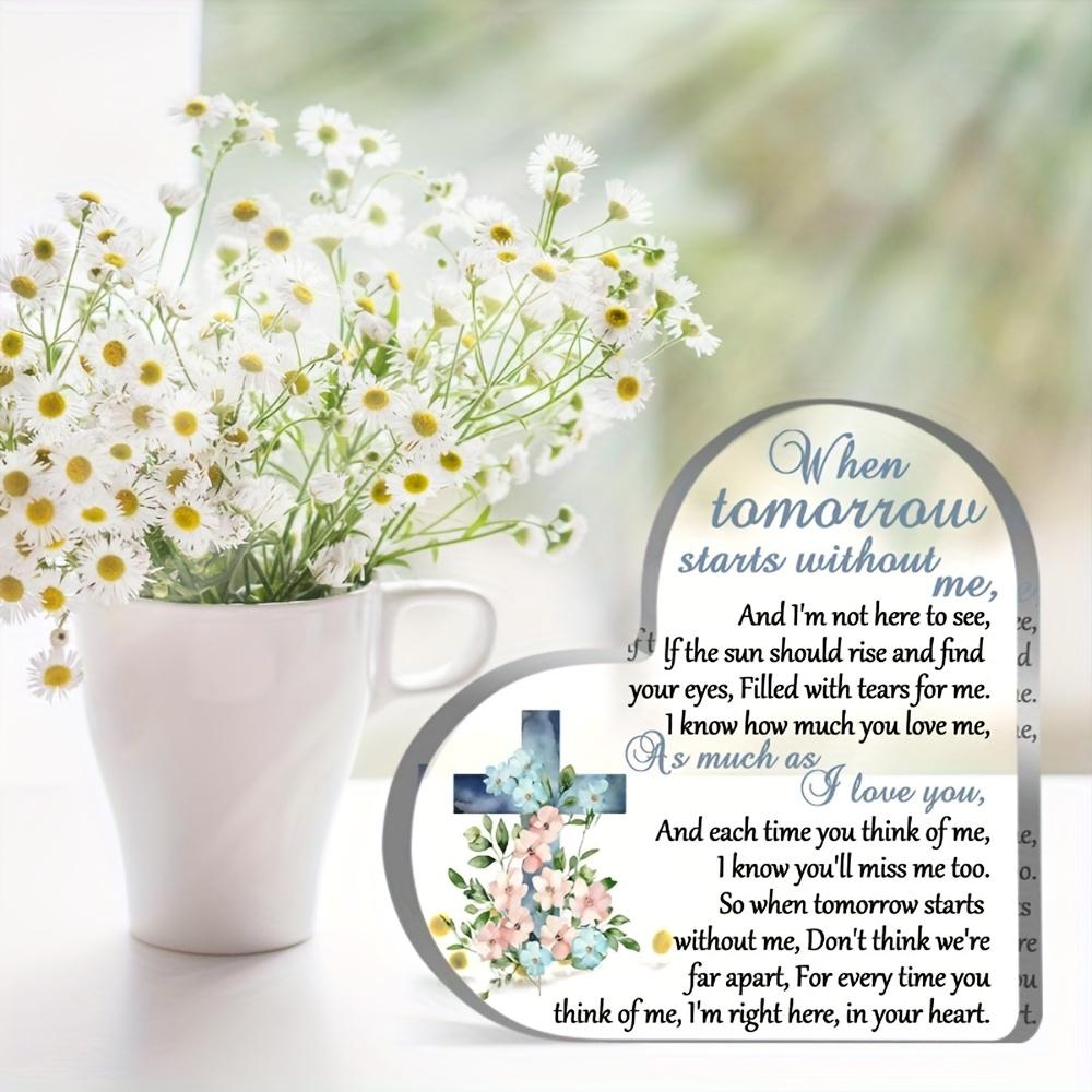 1pc Sympathy Bereavement Gift for Women Men Acrylic Keepsake with Condolence Quotes Memorial Sign Paperweight Desk Decor for Home Remembrance Presents