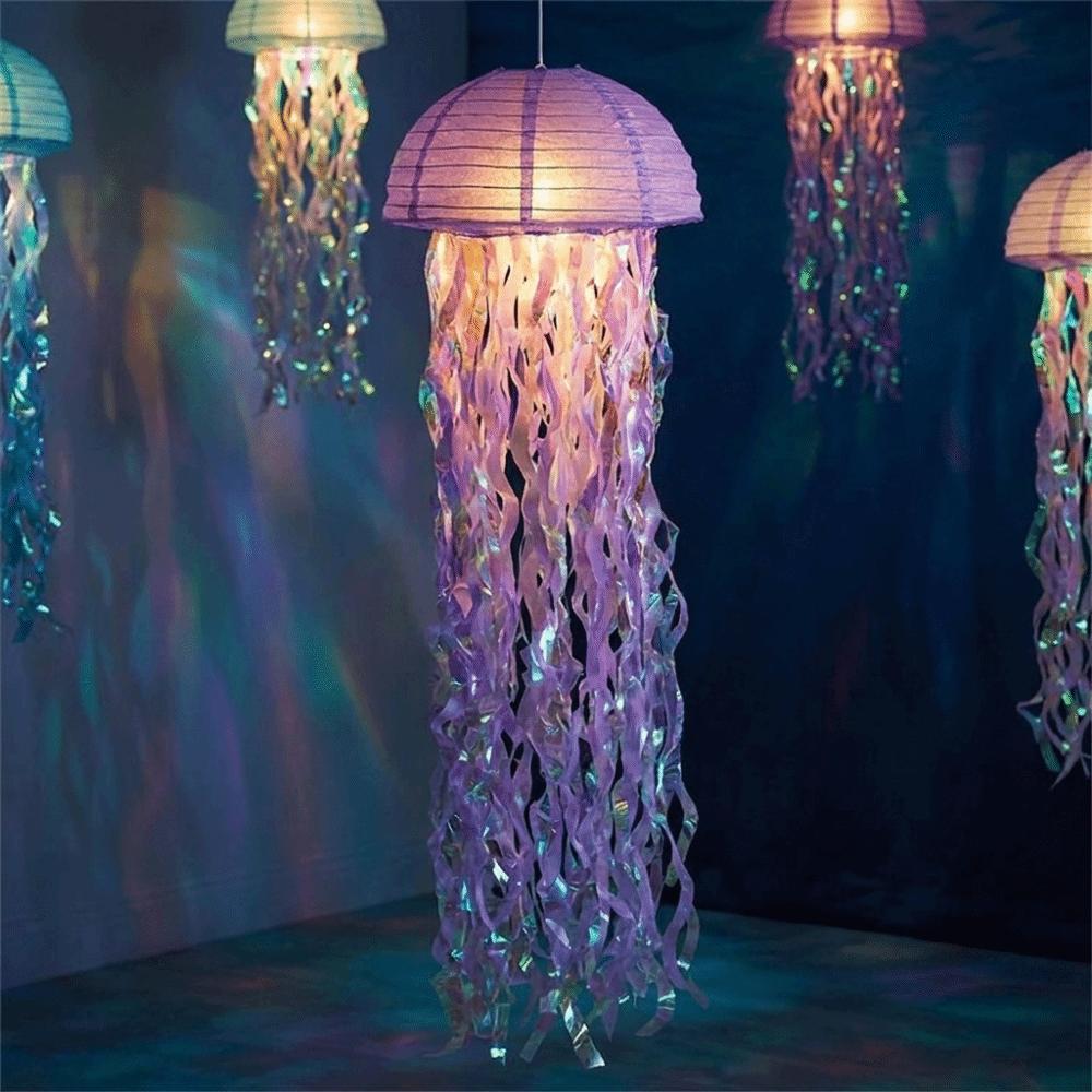 Foldable Jellyfish Lanterns Ocean Theme Hanging Lamp Ball Paper Lanterns Lantern Festival