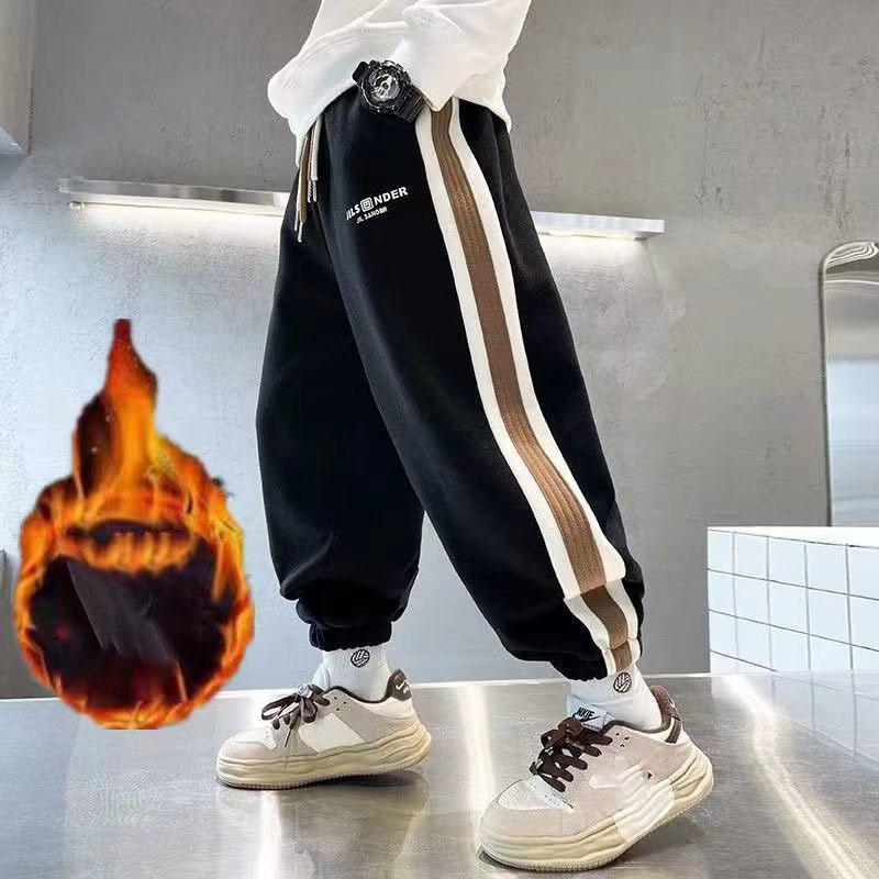 Vinter Herre Joggebukser Tykk Varm Fleecefôr Fargerik Snøring Bomull Trenings Joggebukser