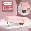 360 Stapler Rotation Heavy Duty Stapler Compatible Effortless Long Paper Swivel Stapler 24/6 Staples