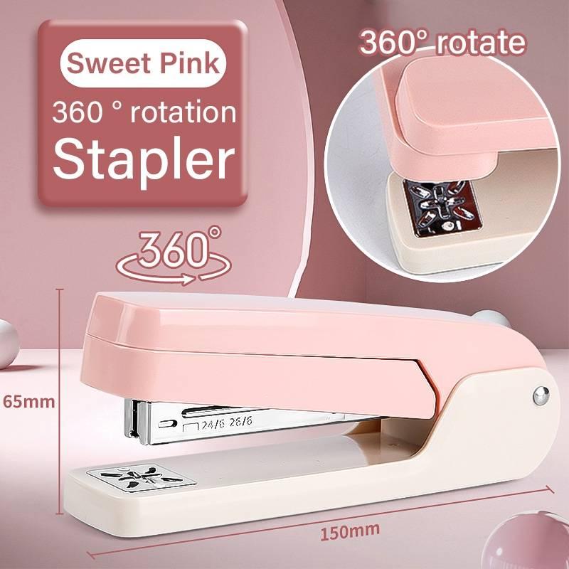 

360 Stapler Rotation Heavy Duty Stapler Compatible Effortless Long Paper Swivel Stapler 24/6 Staples синій