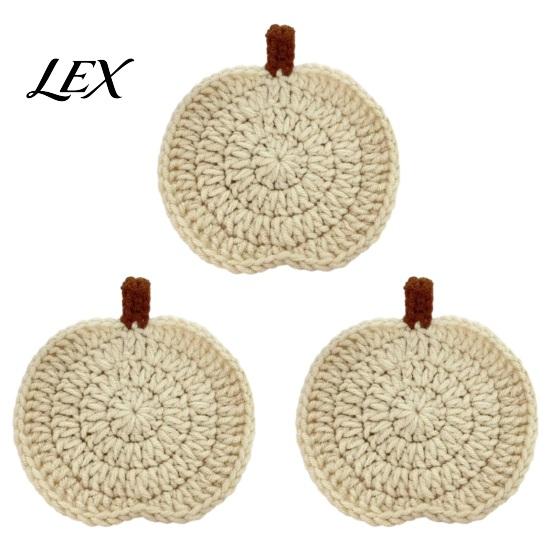 Crochet Pumpkin Cushion Handmade Coasters, Soft Polyester Coffee Mats, Heat Resistant Drink Mats Autumn Themed Farmhouse Dining Accessories