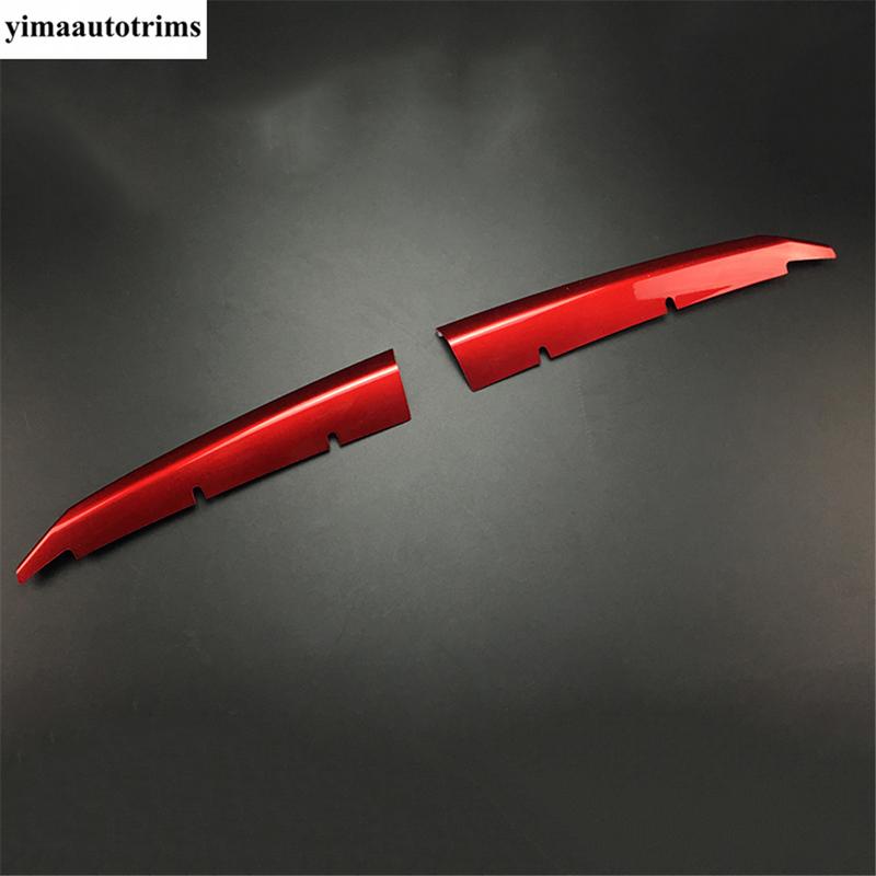 Car Front Middle Grille Mesh Strip Protector Decoration Cover Trim For Mazda 3 2014 - 2016 ABS Chrome / Red Accessories Exterior