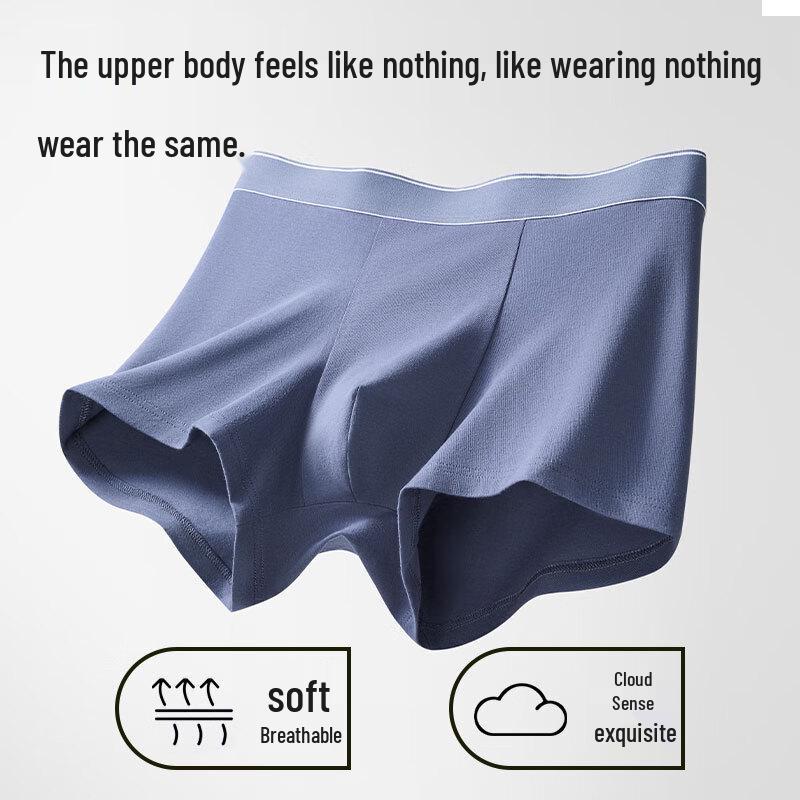 Men's 5A Anti-Bacterial Pure Cotton Boxer Briefs Multi-Pack