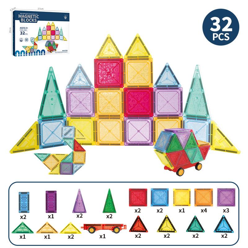 Children'S Colored Window Magnetic Piece Assembly Magnet Boys And Girls Intellectual Brain Multi-Functional Building Block Assembly Toy