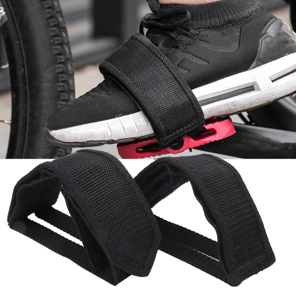 1Pair Canvas Bicycle Pedal Straps Toe Foot Cover Clip Belt Double Hook and Loop Fasteners